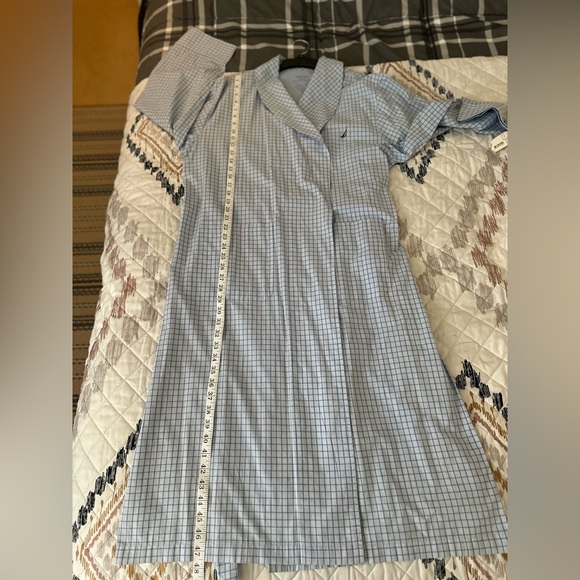 Nautica Vintage Light Blue Plaid Pockets Cotton robe, Large checkered. NWT - Picture 12 of 12